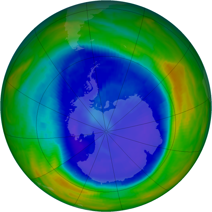 Antarctic ozone map for 07 September 1998